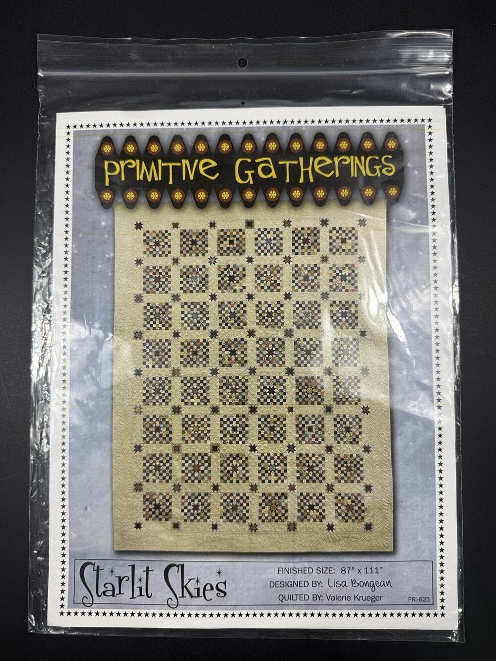 Primitive Gatherings "Starlit Skies" Quilt Pattern by Lisa Bongean (PRI-625)